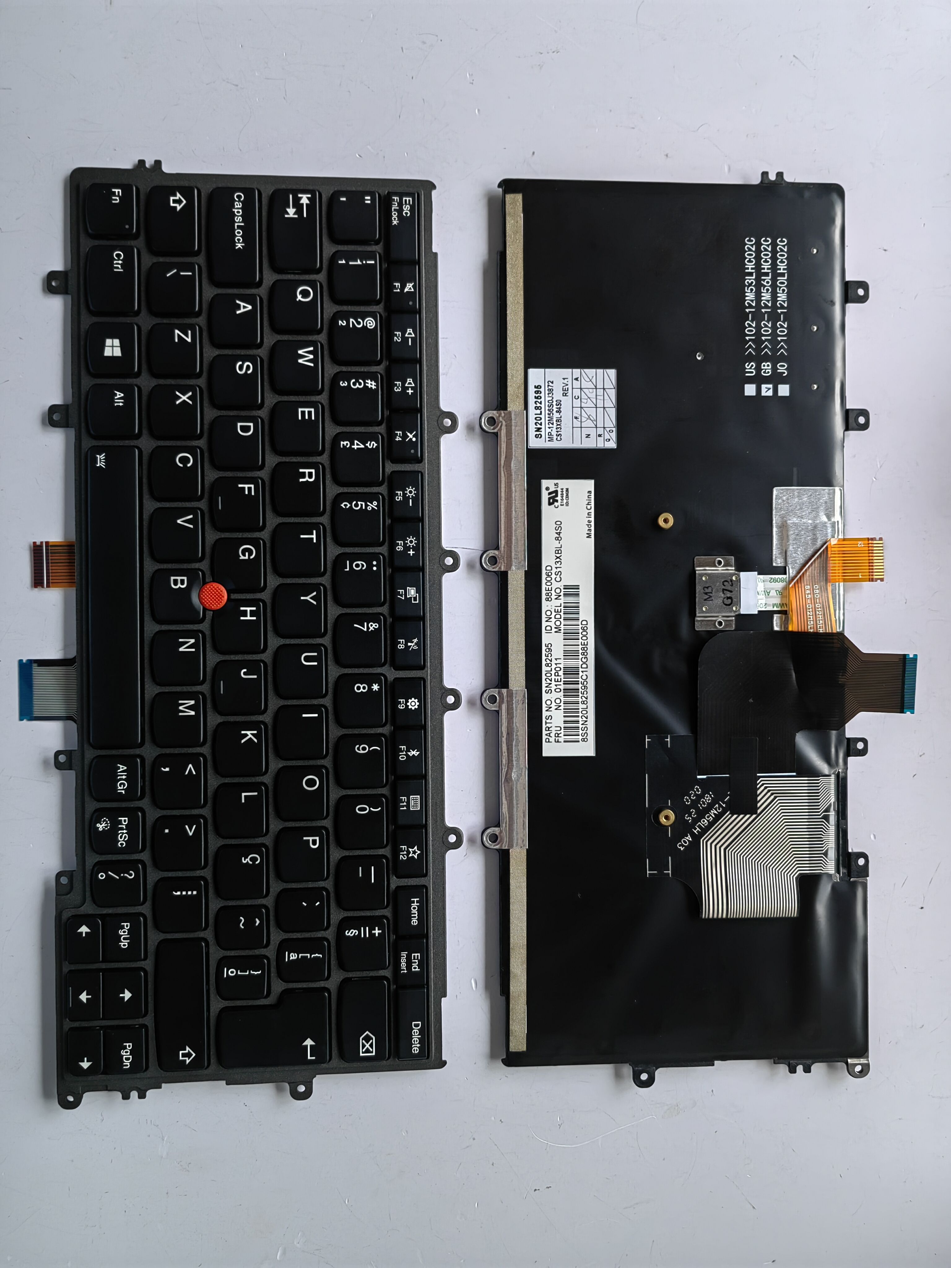 Picture of New Replacement Laptop Keyboard For IBM X270 BLACK FRAME BLACK With Point Backlit BR Layout
